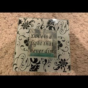 Candle Holder Double Sided With Quote Love Is A Light That Never Dims